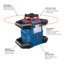 Bosch GRL4000-80CH 18V REVOLVE4000 Connected Self-Leveling Horizontal Rotary Laser with (1) CORE18V 4.0 Ah Compact Battery, New