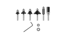 Bosch RBS006TES 6 piece Carbide-Tipped Trim and Edging Router Bit Set, New