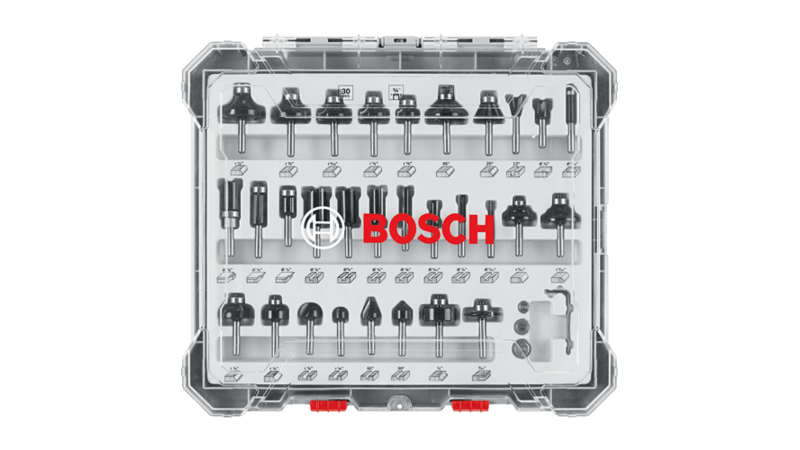 Bosch RBS030MBS 30 Piece Carbide-Tipped Wood Router Bit Set, New
