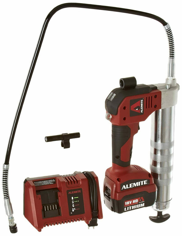 Alemite 595-A 18V Lithium-Ion High Capacity Pistol Grip Cordless Rechargeable Grease Gun With 1 Battery, New