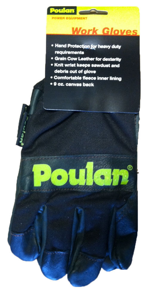 Poulan Fleece Lined Cow Grain Leather Chainsaw Work Gloves - 952-071807, (New) - ToolSteal.com