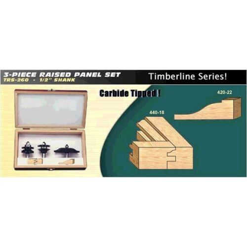 Timberline TRS-260 1/2 in. Carbide Tipped Raised Panel Router Bit Set, New