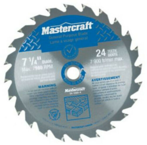 Mastercraft 54-1069-4  7-1/4 in. 24T Carbide-tipped Circular Saw Blades, 5 Pack  New