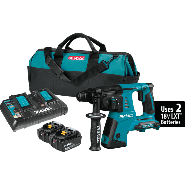 Makita XRH05PT 18V X2 LXT® Lithium‑Ion (36V) Cordless 1" Rotary Hammer Kit (5.0Ah) - ToolSteal.com