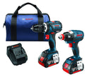 Bosch CLPK251-181 18V 2 Tool Combo Kit with 1/4" and 1/2" Socket Ready Impact Driver and 1/2" Hammer Drill/Driver - ToolSteal.com