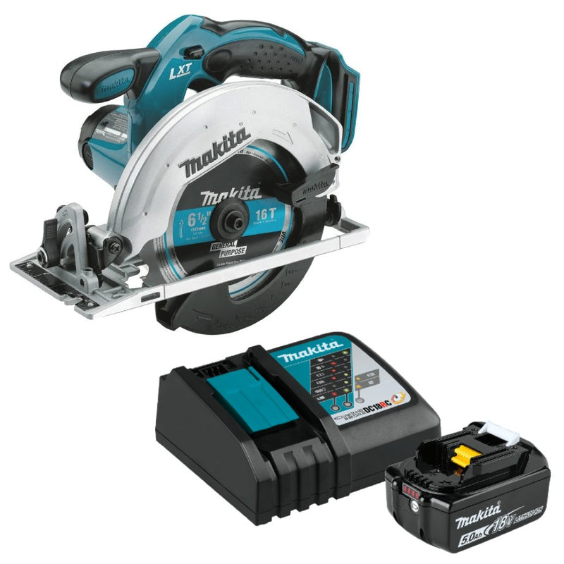 Makita XSS02-R 18V LXT Cordless 6‑1/2" Circular Saw, BL1850B Battery and Rapid Charger, Reconditioned